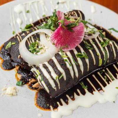 A decorative meal presentation.