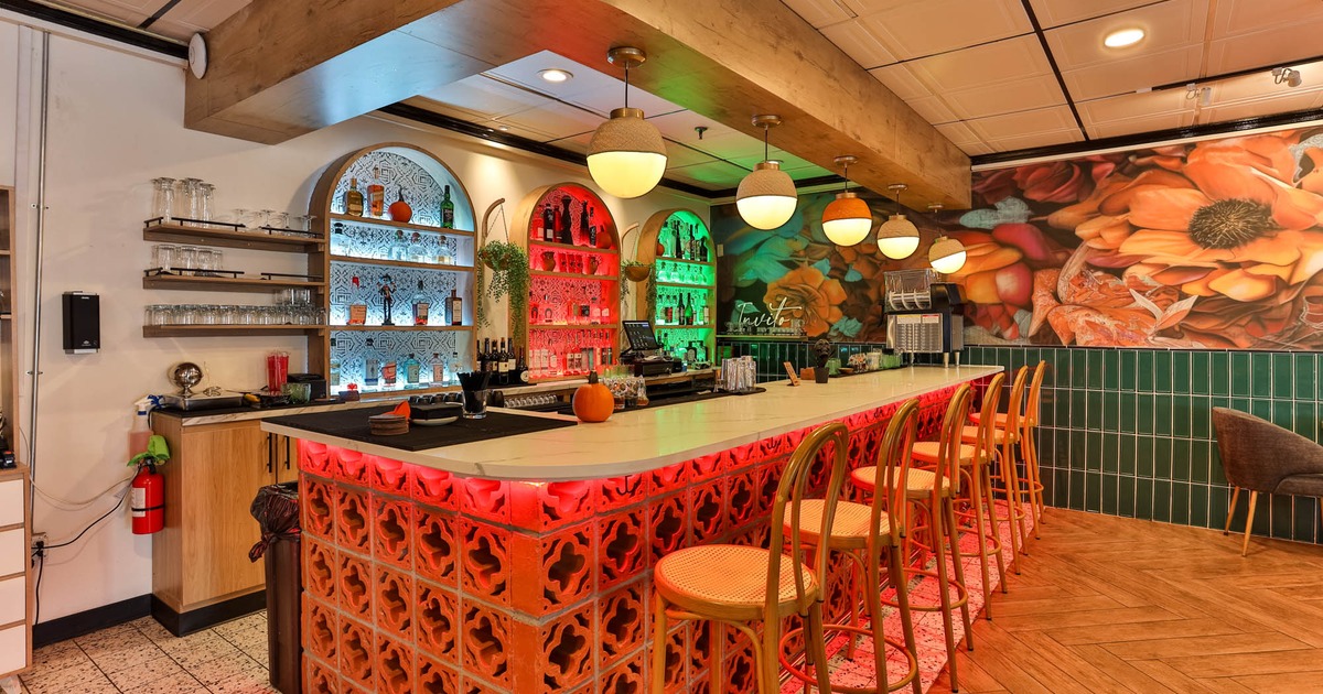 Bar area ready for guests