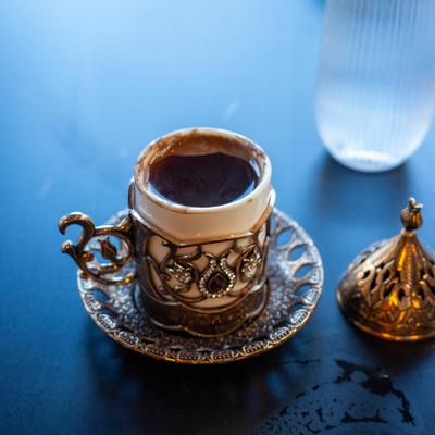 A cup of Turkish coffee.