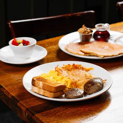 Various food on the table.
