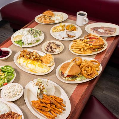 Various food on the table.