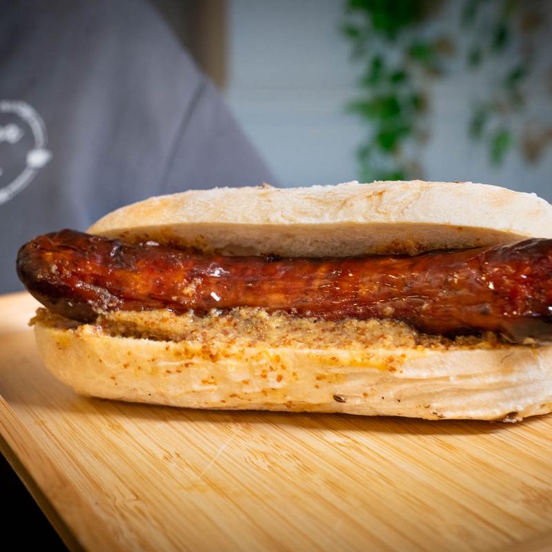 Bratwurst on a roll photo