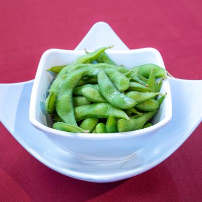 Edamame salted and served in a bowl.