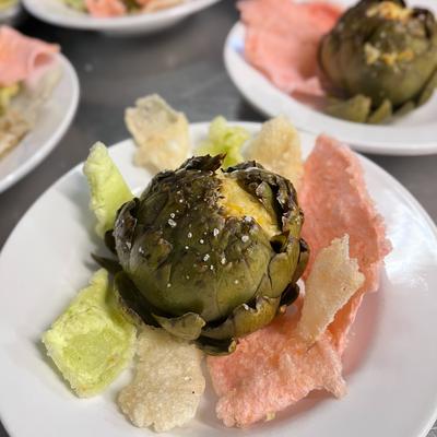 Crab & Cheese Stuffed Artichokes.