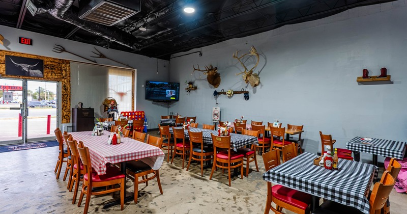 Interior, tables ready for guests