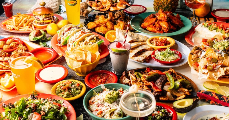 Various food and drinks