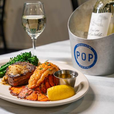 Surf and Turf, with lobster and filet mignon.