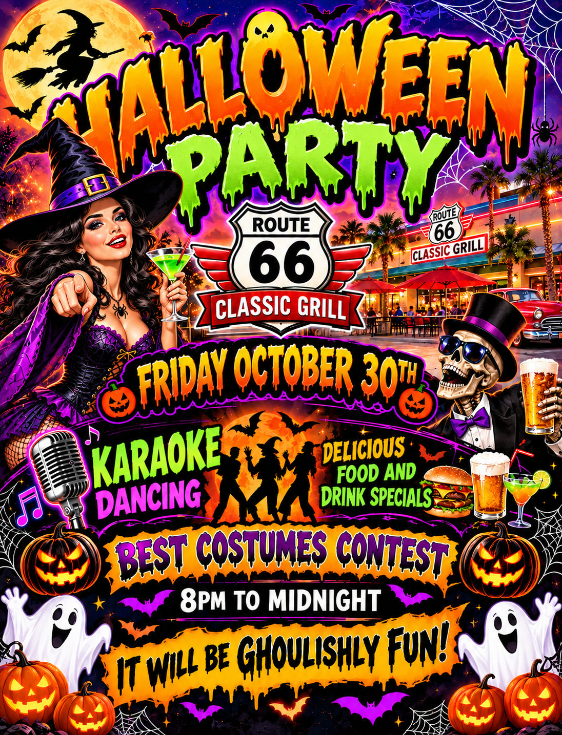 Karaoke and Halloween Party Friday October 30th 8pm