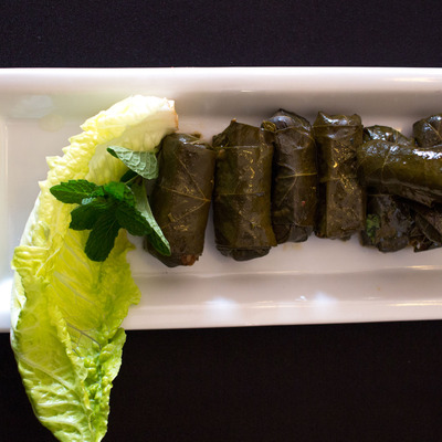 Green veggie wraps with minced meat