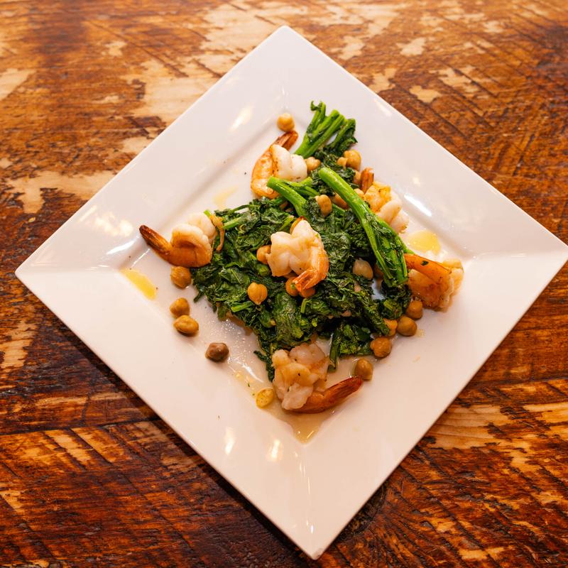 Grilled Shrimp Over Sautéed Broccoli Rabe photo