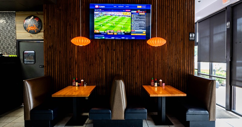 Interior, booths and tables