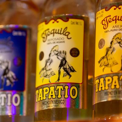 Assorted tequila bottles