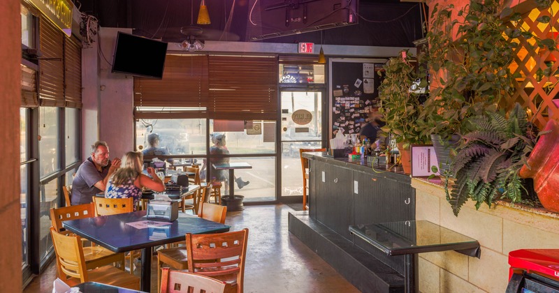 Interior, seating area with a couple sitting