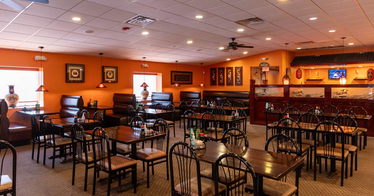 Interior, tables ready for guests