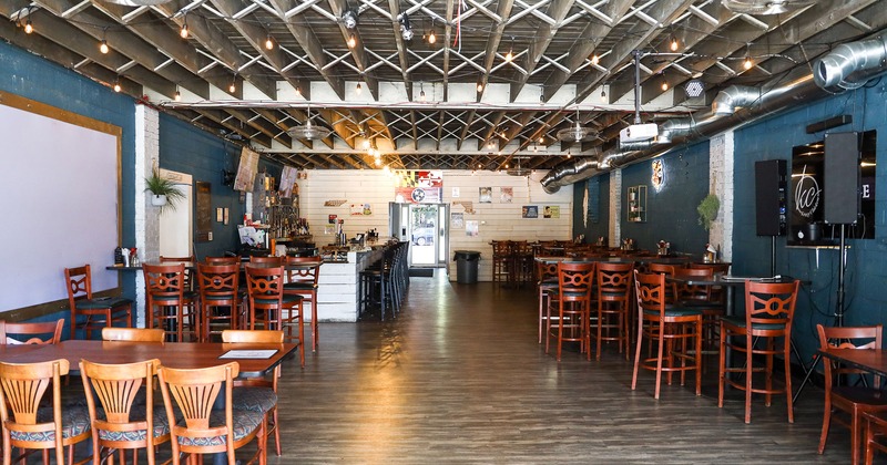 Interior space, seating area and bar