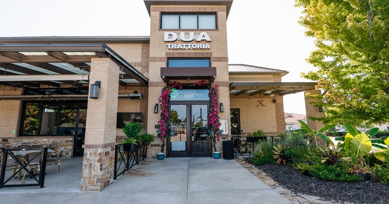 Exterior, angle view to restaurant, entrance