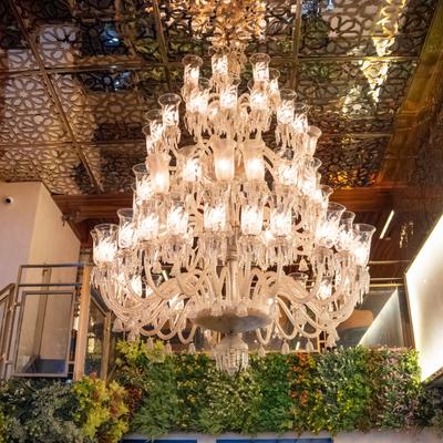 Large ornamental chandelier.