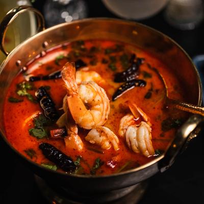 Spicy shrimp soup.
