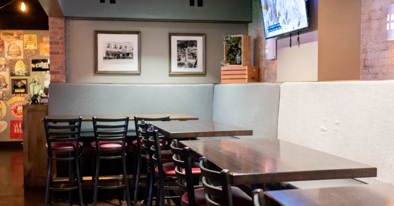 Interior, dining tables and chairs