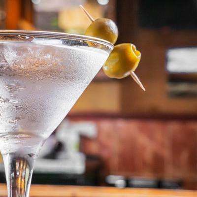 A closeup on a martini.
