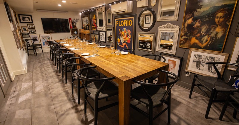 Interior, private room with large table and chairs