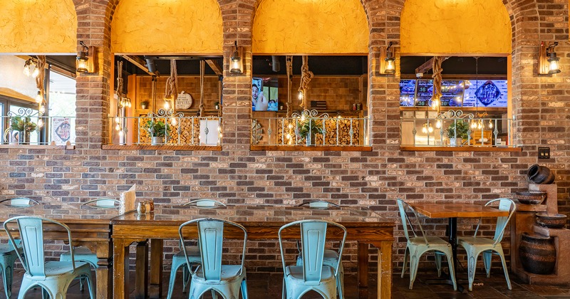 Rustic-style cafe interior space