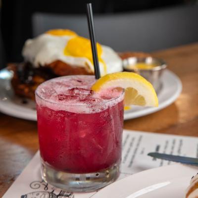 Red cocktail drink.