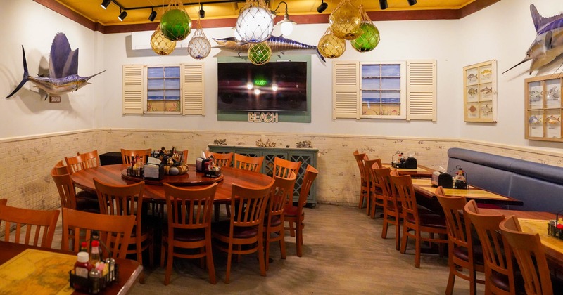 Interior, tables and chairs