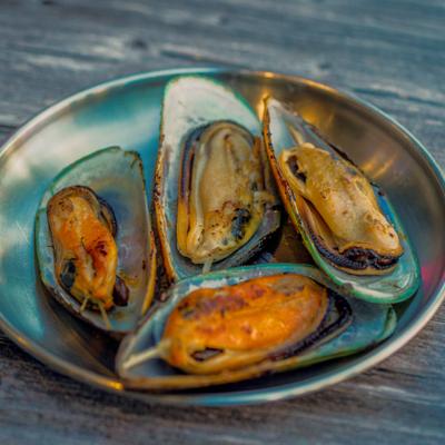 Mussels, closeup.