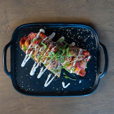 Avocado toast with lox.