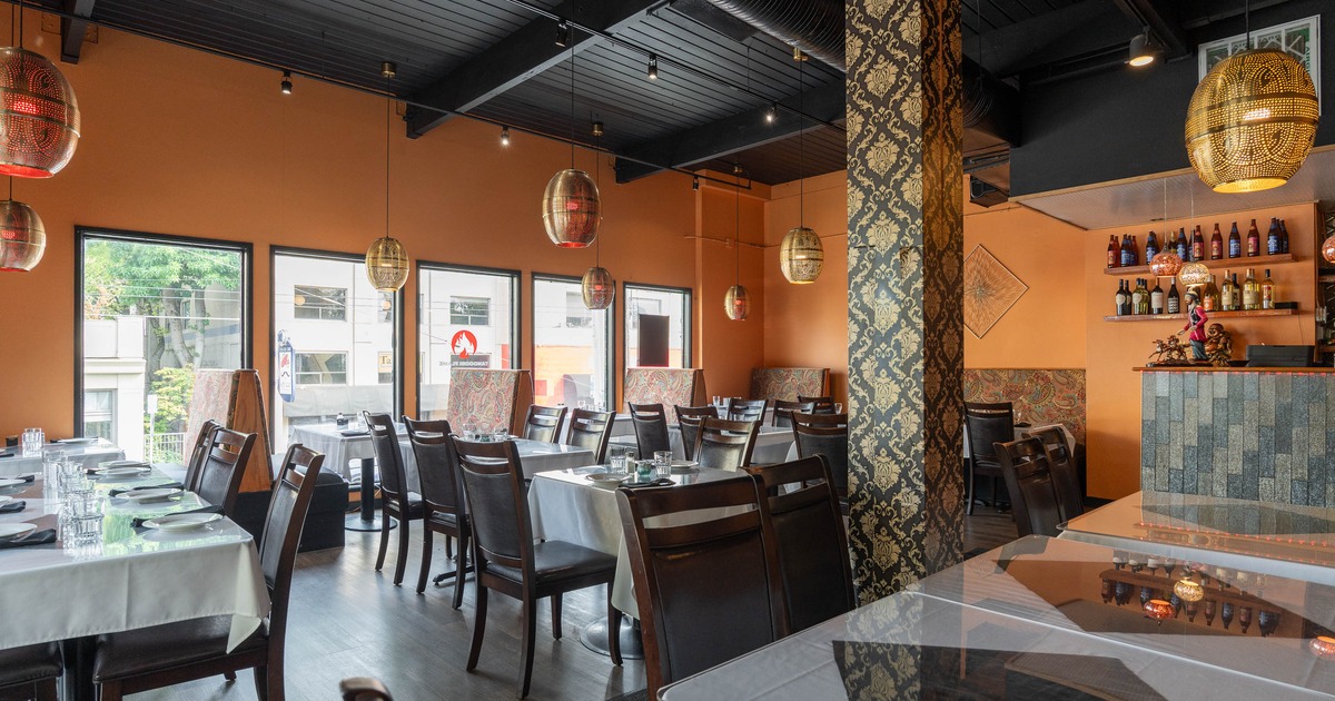 Interior, dining area with tables and chairs