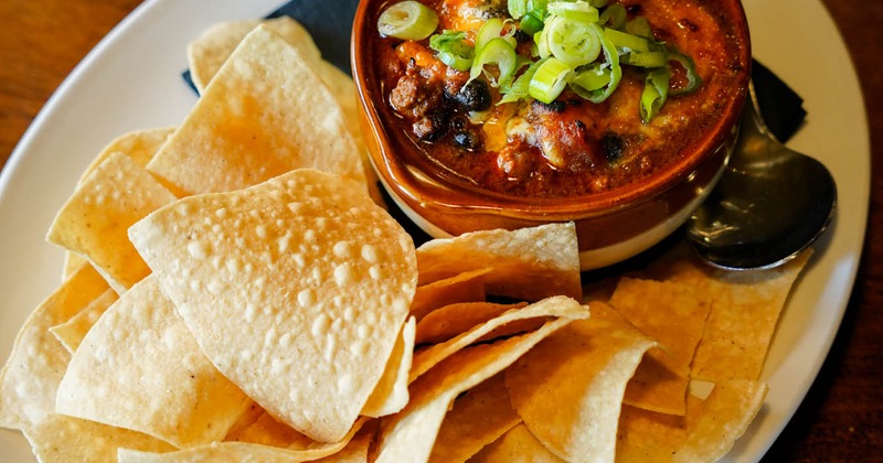 Poblano Chili with tortilla chips