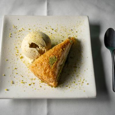 Baghlava with Saffron Ice Cream.