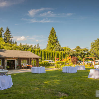 View from the garden area on the restaurant exterior