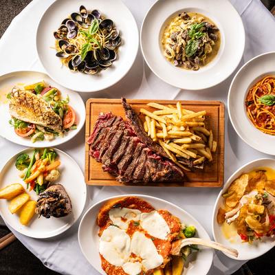 Various food on the table.