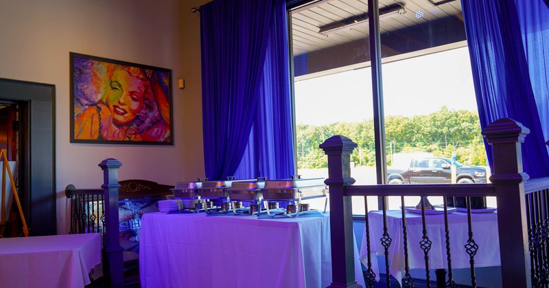 Table with catering trays