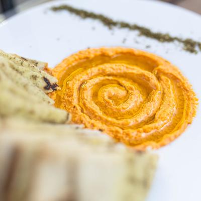 hummus top view