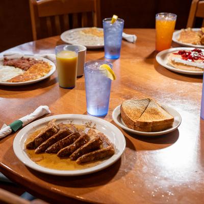 Various served meals.