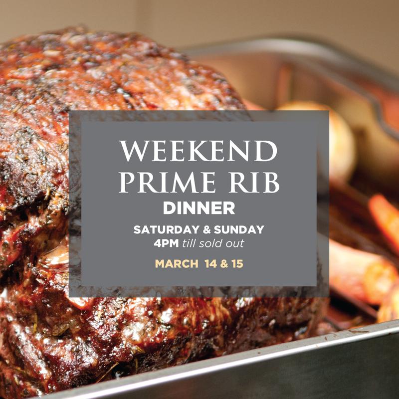 Overnight slow-smoked prime rib available Saturday and Sunday starting at 4:00 PM, served until it sells out each evening.. photo