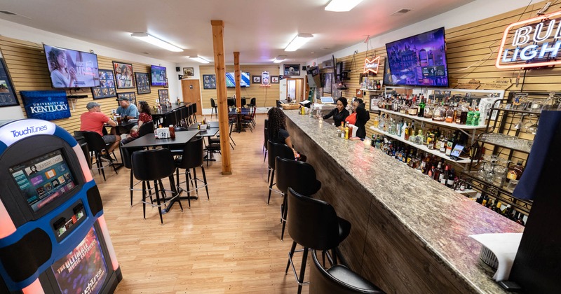 Diner and bar area, tables and chairs