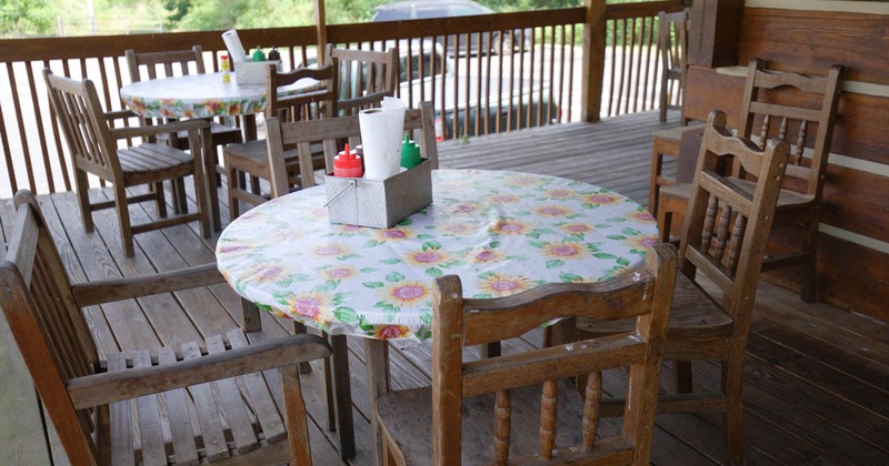 Porch dining tables and seating