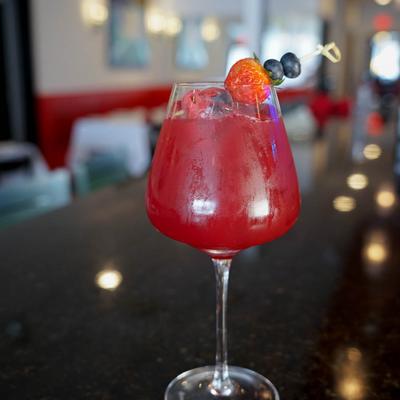 Red Sangria with garnish