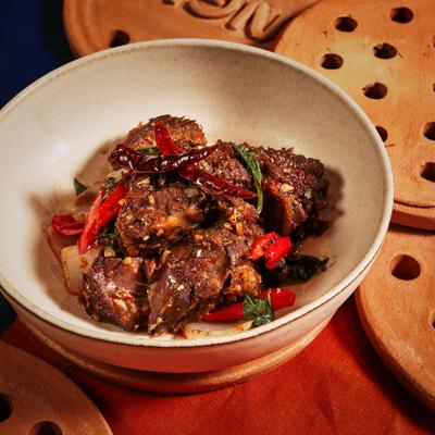 Stir fried beef with peppers.