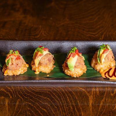 Crispy rice with spicy tuna.