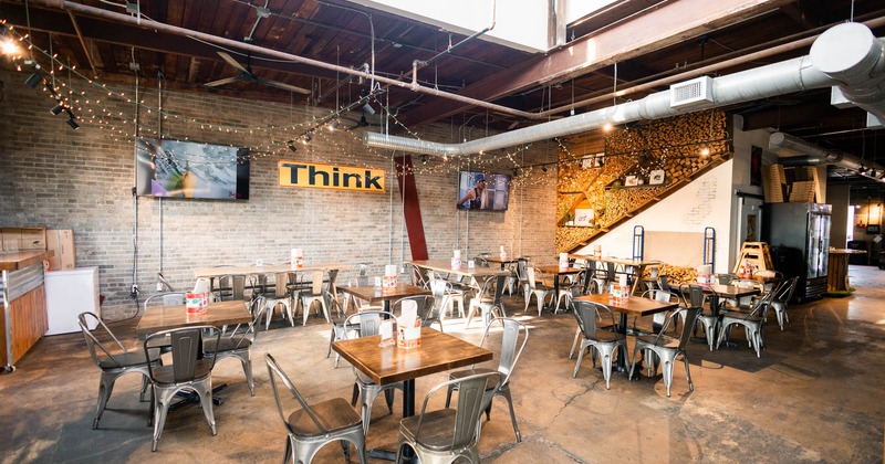 Interior, wide view of seating area