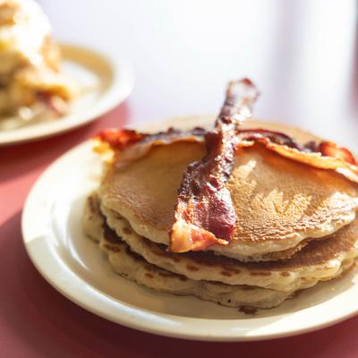 Pancakes and bacon.