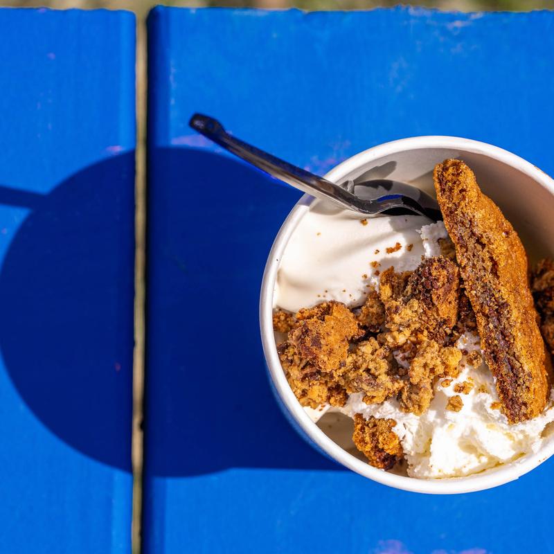 menu item 23 of 23, Green Dirt Chocolate Chip Cookie Sundae