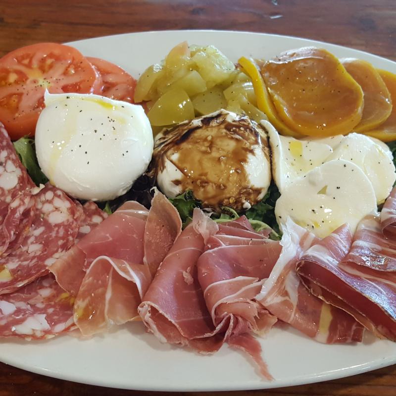 Be adventurous!  Three cheeses, three cured meats and three condiments photo