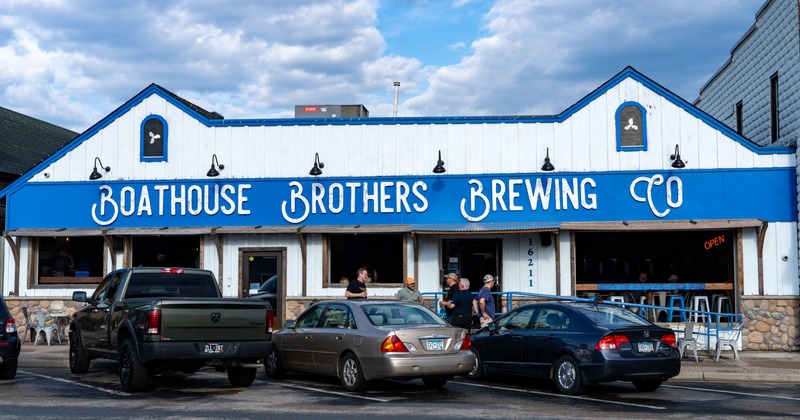 The brewery parking lot