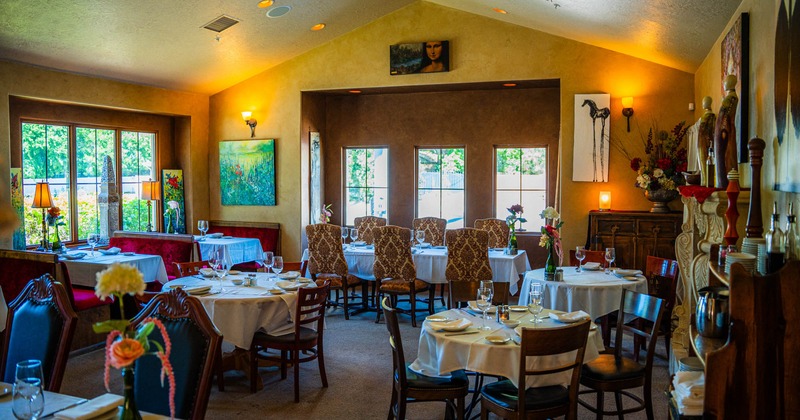 Interior, wide view of dining area
